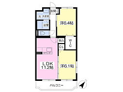 コンフォート 2LDKの間取図画像
