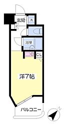 トーカン久留米駅東2キャステール ワンルームの間取図画像