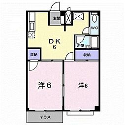 パルテノン 2DKの間取図画像