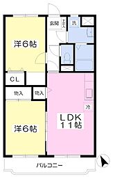 エクセルコート 2LDKの間取図画像