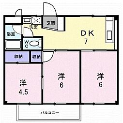 早津崎コーポ 3DKの間取図画像