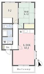 ホープヒルズオガミ1 2LDKの間取図画像