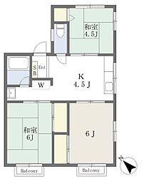 フォーサムコガ 3DKの間取図画像