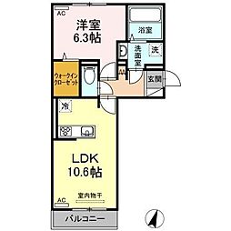 FORESTHILLSB 1LDKの間取図画像