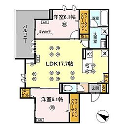 GrandValley博多 2LDKの間取図画像