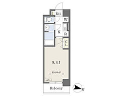 パララックス学研都市駅 1Kの間取図画像