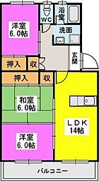 阿部ビル 3LDKの間取図画像