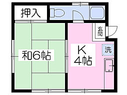 ハイツ千峰 1Kの間取図画像