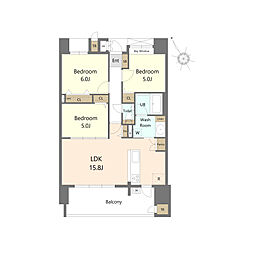 S-RESIDENCE愛宕SOUTH 3LDKの間取図画像