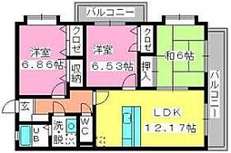 シャルマン室見 3LDKの間取図画像