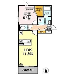 ポルトボヌール姪浜 1LDKの間取図画像
