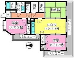 シャルマン室見 3LDKの間取図画像