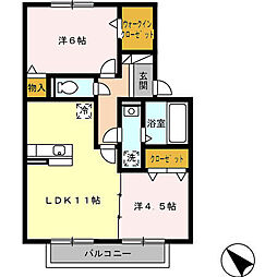 フラット・オブラダ 2LDKの間取図画像