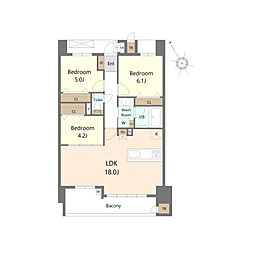 S-RESIDENCE愛宕SOUTH 3LDKの間取図画像