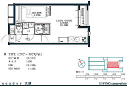 quador大濠 1LDKの間取図画像