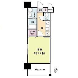 レジディア博多2 1Kの間取図画像