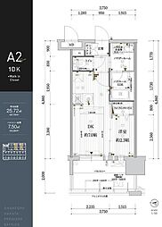 グランフォーレ博多プレミアベイサイド 1DKの間取図画像