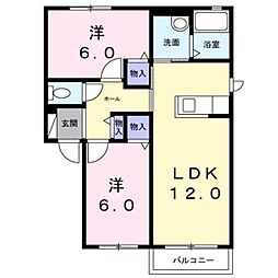 ヴィラ響A 2LDKの間取図画像