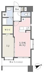 ニューサンリバー15番館 1LDKの間取図画像