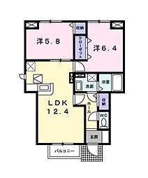 ユニメゾン葛原A 2LDKの間取図画像