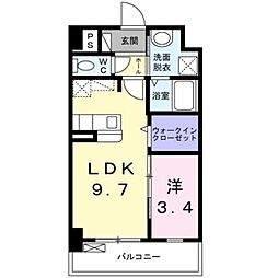 サンフォート小倉 1LDKの間取図画像