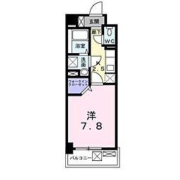 ロータス青山2 1Kの間取図画像