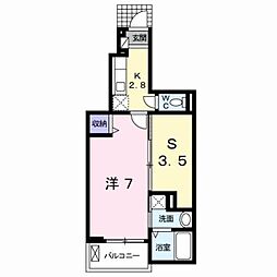 ラインハイム足立山A 1SKの間取図画像