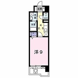 ベーシック・グローブ 1Kの間取図画像