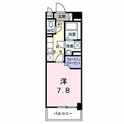 サンスタームーンモナ 1Kの間取図画像