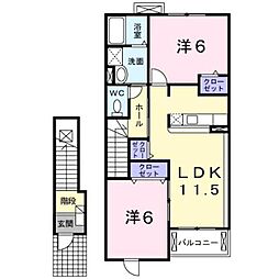 ライフ・サニー3 2LDKの間取図画像