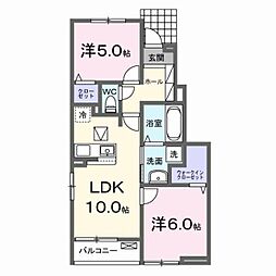 ソレイユ馬場山緑 2LDKの間取図画像