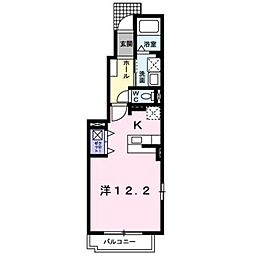 サン・フレイムYABE2A 1Kの間取図画像