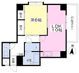 アーバンハイツ増居 1LDKの間取図画像