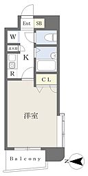 サンアベニューNo.1 1Kの間取図画像