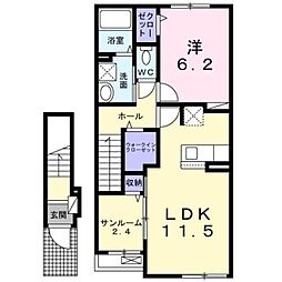 アライブ馬場山緑1 1LDKの間取図画像