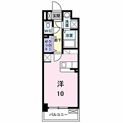 ロータス青山2 ワンルームの間取図画像