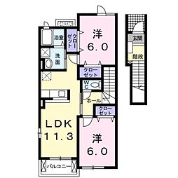 アルモニー 2LDKの間取図画像