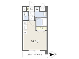 Ｓａｌｕｔｅ 4階ワンルームの間取り