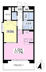 アグレアブル千葉城 1LDKの間取図画像