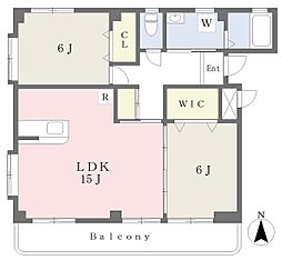 ブルームハイツ 2LDKの間取図画像
