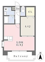 ステージア本荘 1LDKの間取図画像