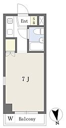 トーシンコーポ豊玉 4階ワンルームの間取り