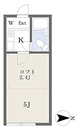 ビレッジ練馬 2階1Kの間取り