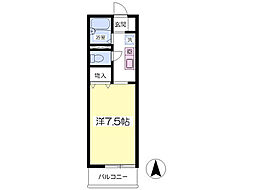 アメニティ平和台Ｃ棟 1階ワンルームの間取り