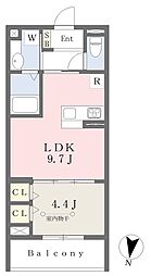 コンフォルディア平和台A 1LDKの間取図画像
