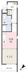 DecentCourt赤塚駅前 1DKの間取図画像