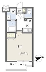 ディアレイシャス上井草 1Kの間取図画像