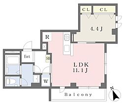シャルール 1LDKの間取図画像