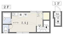 Piccola富士見台 ワンルームの間取図画像