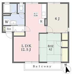 パルティール 2LDKの間取図画像
